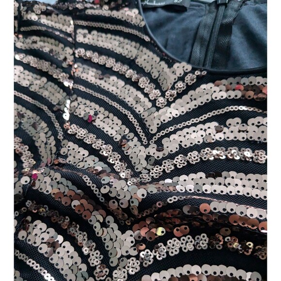 Sequin Jumpsuit Women’s L 12/14 Black Rose Gold Holiday Party Wedding NYE NWT - Picture 12 of 16